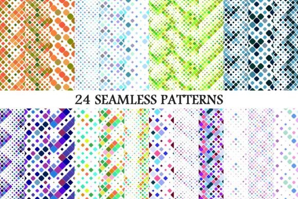 24 Seamless Diagonal Square Patterns: A Graphic Design Asset Review