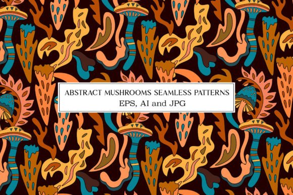 Abstract Mushrooms Seamless Patterns: A Designer's Review of Graphics and Patterns