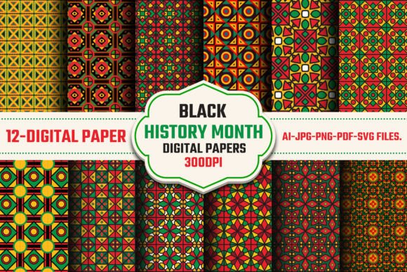 Black History Month Digital Patterns: Graphics & Patterns Review