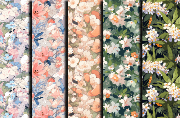Cartoon Flowers Patterns Spring Bundle Review