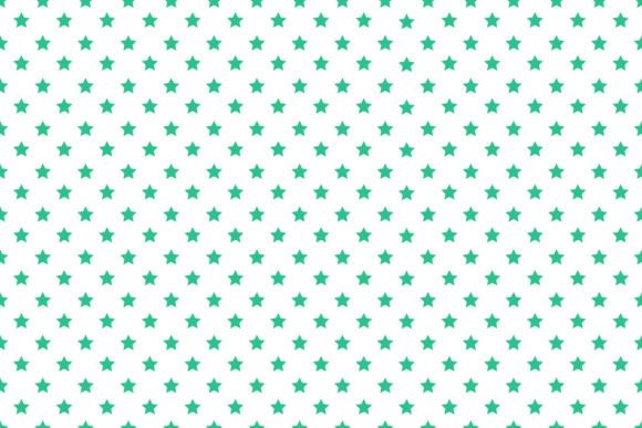 Green Seamless Stars Patterns on White Graphics