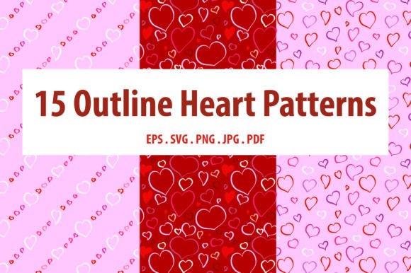 Valentine s Day Outline Heart Patterns Graphics Review