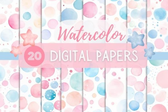 Watercolor Baby Shower Seamless Patterns Graphics Review