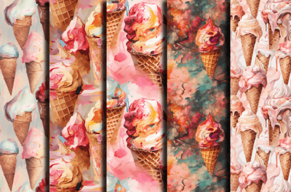 Watercolor Summer Patterns - Cute Bundle Graphics & Freebies