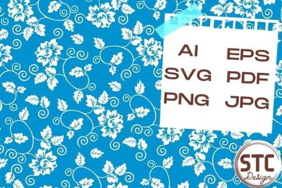 White Flowers Blue Background Patterns: A Graphics Review for Sellers