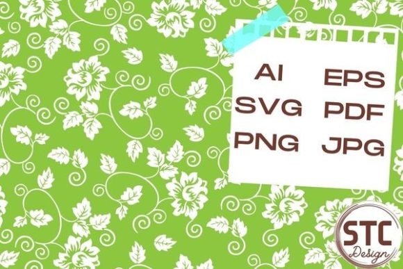 White Flowers Green Background Patterns: A Review for Graphics Sellers
